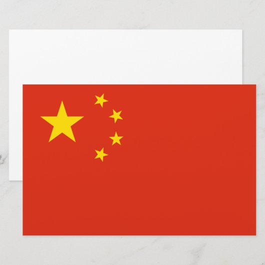 Chinese vlag (China) Briefpapier (Voorkant / Achterkant)