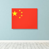 Chinese vlag (China) Canvas Afdruk (Insitu (Houten vloer))