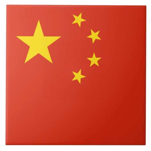 Chinese vlag (China) keramische Tegel Tegeltje (Voorkant)