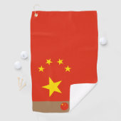 Chinese vlag & China monogrammen/golf Golfhanddoek (Insitu)