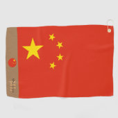 Chinese vlag & China monogrammen/golf Golfhanddoek (Horizontaal)