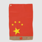 Chinese vlag & China monogrammen/golf Golfhanddoek (Voorkant)