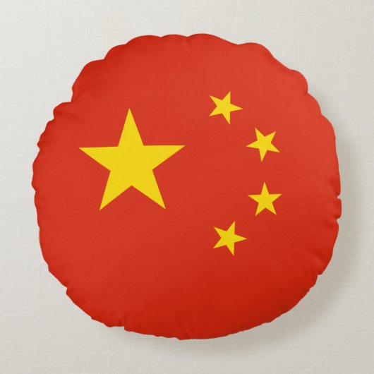 Chinese vlag (China) Rond Kussen (Voorkant)
