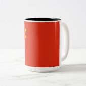 Chinese vlag (China) Tweekleurige Koffiemok (Voorkant rechts)