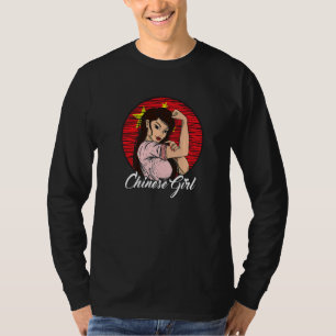 Chinese vlag Chinees meisje T-shirt