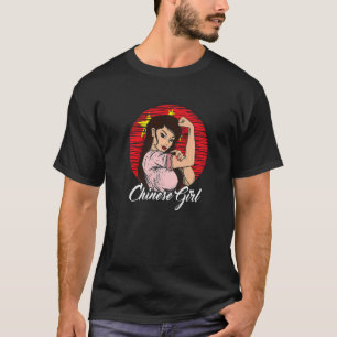 Chinese vlag Chinees meisje T-shirt