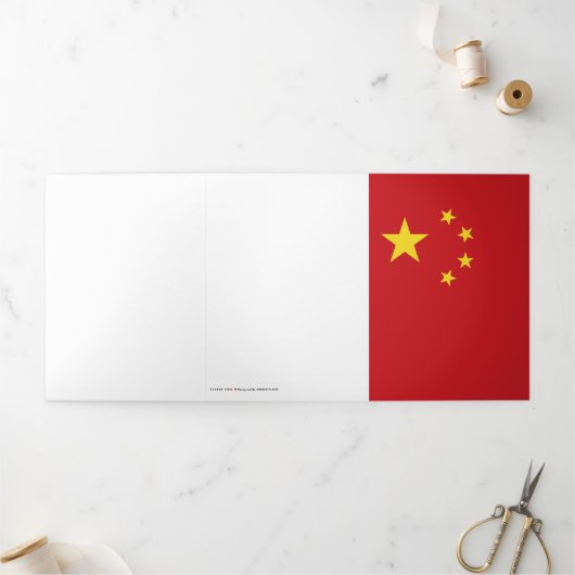 Chinese vlag drieluik kaart (Buitenkant)