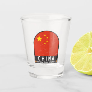 Chinese vlag embleem noodlijdende Vintage Shot Glas