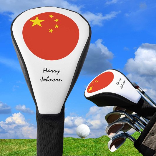 Chinese vlag en monogrammed Golf Clubs Hoesjes Golfheadcover