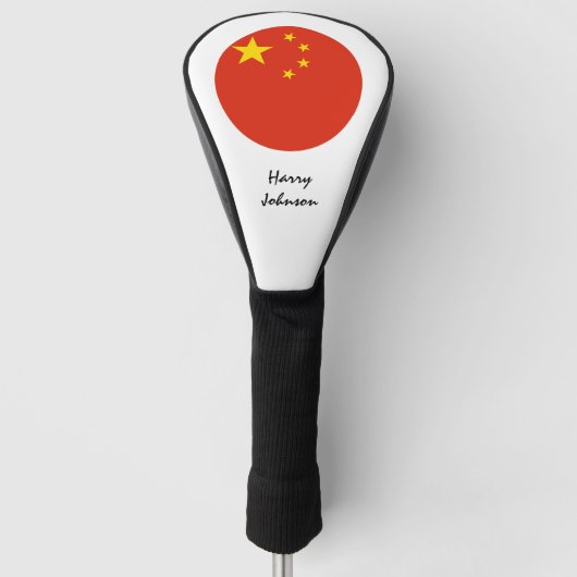Chinese vlag en monogrammed Golf Clubs Hoesjes Golfheadcover (Voorkant)