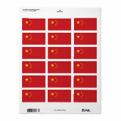 Chinese vlag etiket (Full Sheet)
