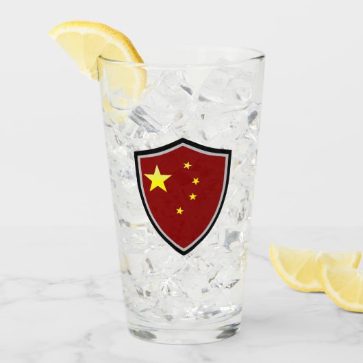 Chinese vlag glas (Voorkant ijs)