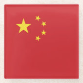 Chinese vlag glazen onderzetter (Voorkant)