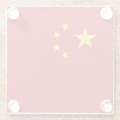 Chinese vlag glazen onderzetter (Achterkant)