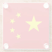 Chinese vlag glazen onderzetter (Achterkant)