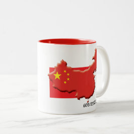 CHINESE VLAG God Zegen Gebeden op Maat WIT Tweekleurige Koffiemok