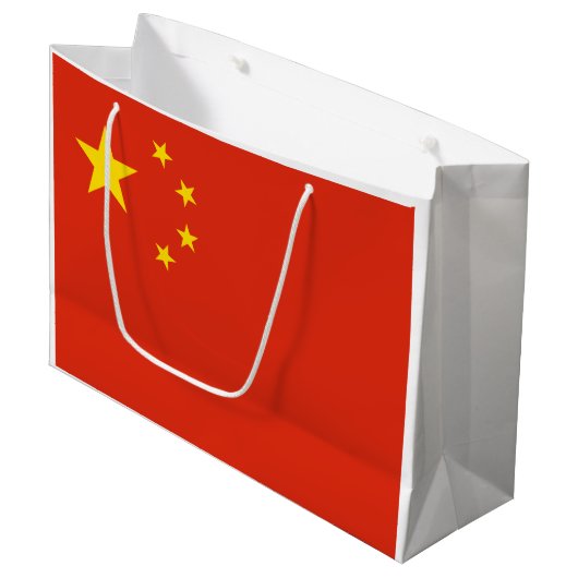 Chinese vlag Grote Cadeautas (Voorkant Gekanteld)