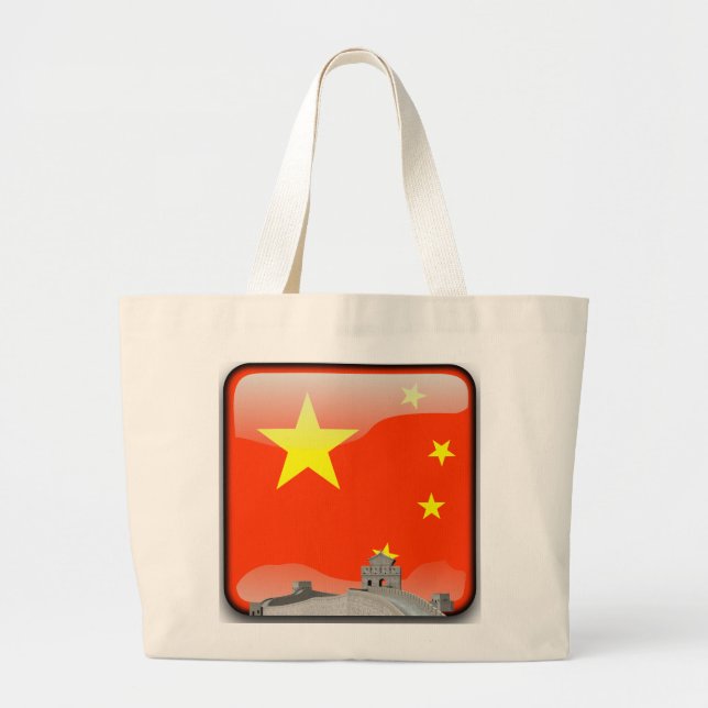 Chinese vlag grote tote bag (Voorkant)