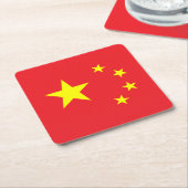 Chinese vlag kartonnen onderzetters (Schuin)