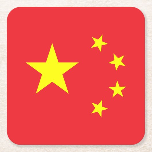 Chinese vlag kartonnen onderzetters (Voorkant)
