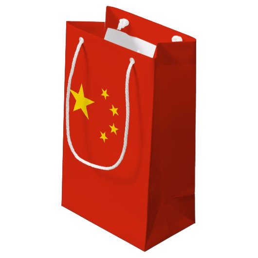 Chinese vlag klein cadeauzakje (Achterkant Gekanteld)