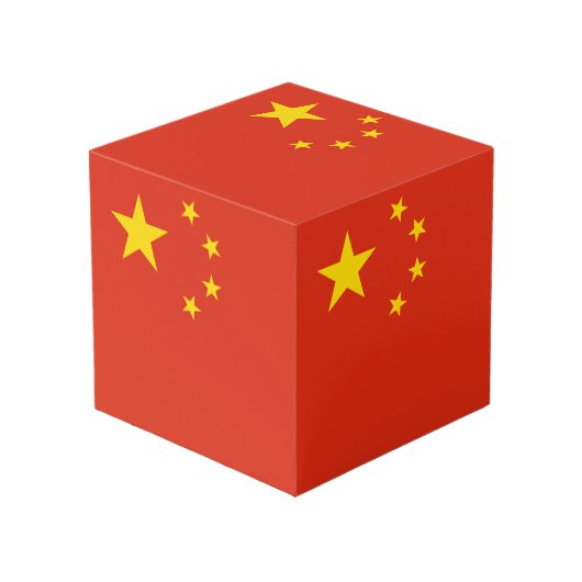 Chinese vlag kubus (Voorkant hoekig)