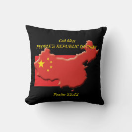 CHINESE VLAG MAP China Scripting Custom BLACK Kussen