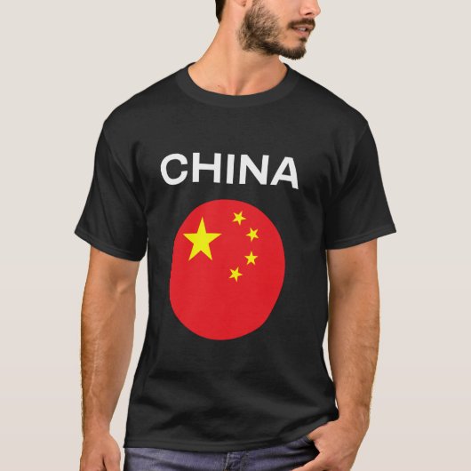 Chinese Vlag Modern T-shirt (Voorkant)