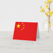 Chinese Vlag Notitiekaart (Gele Bloem)