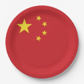 Chinese vlag papieren bordje (Voorkant)