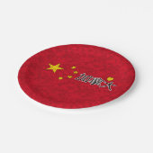 Chinese vlag papieren bordje (Gekanteld)