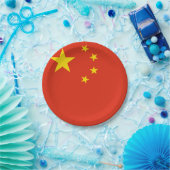 Chinese vlag papieren bordje (Feest)