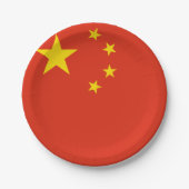 Chinese vlag papieren bordje (Voorkant)