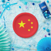 Chinese vlag papieren bordje (Feest)