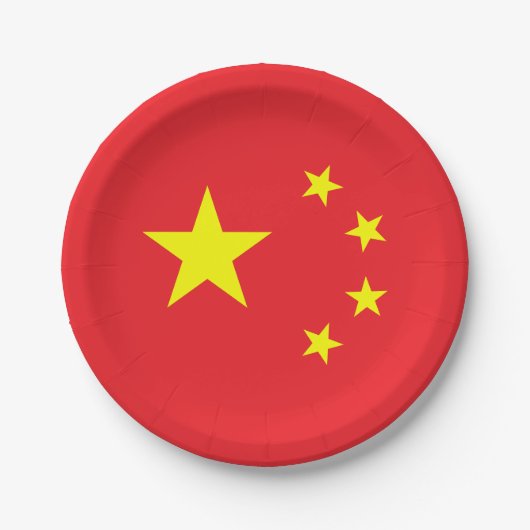 Chinese vlag papieren bordje (Voorkant)