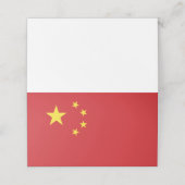 Chinese vlag plaatskaartje (Buitenkant ongevouwen)