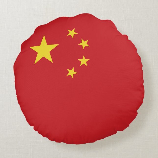 Chinese vlag rond kussen (Achterkant)