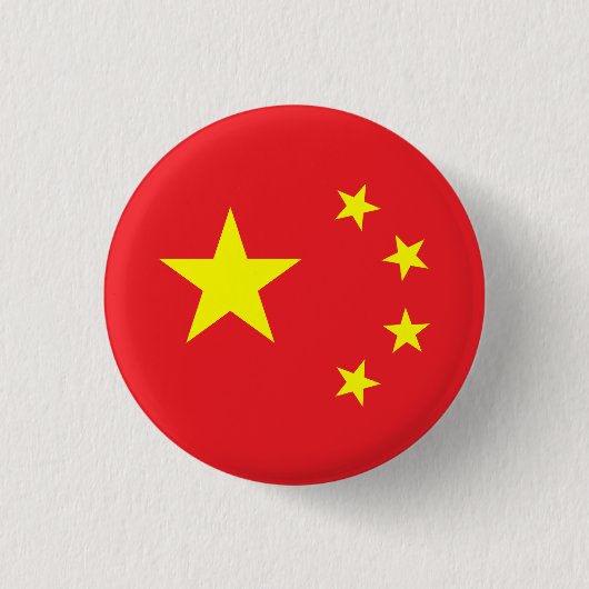 Chinese vlag ronde button 3,2 cm (Voorkant)