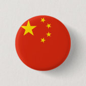 Chinese vlag ronde button 3,2 cm (Voorkant)