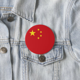 Chinese vlag ronde button 7,6 cm