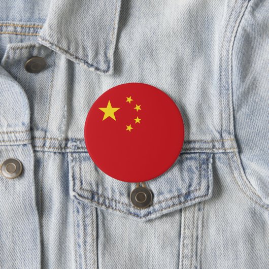 Chinese vlag ronde button 7,6 cm (In situ)