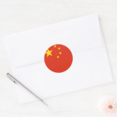 Chinese vlag ronde sticker (Envelop)