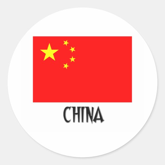 Chinese vlag ronde sticker (Voorkant)