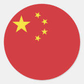 Chinese vlag ronde sticker (Voorkant)