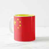 Chinese vlag tweekleurige koffiemok (Voorkant links)