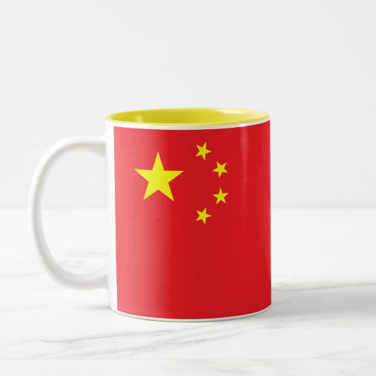 Chinese vlag tweekleurige koffiemok (Links)