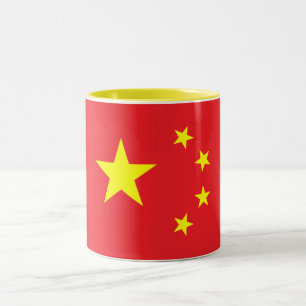 Chinese vlag tweekleurige koffiemok