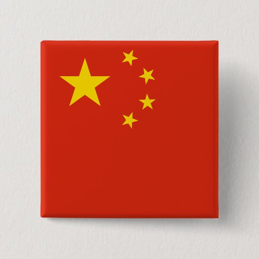 Chinese vlag vierkante button 5,1 cm (Voorkant)