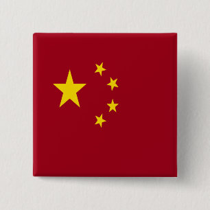 Chinese vlag vierkante button 5,1 cm