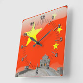Chinese vlag vierkante klok (Hoek)